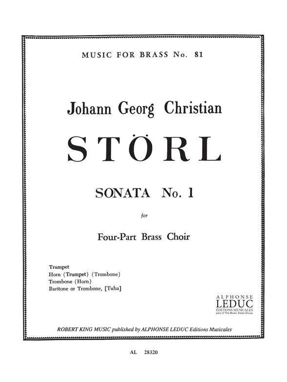 Stoerl: Sonata N01: Brass Ensemble: Score and Parts