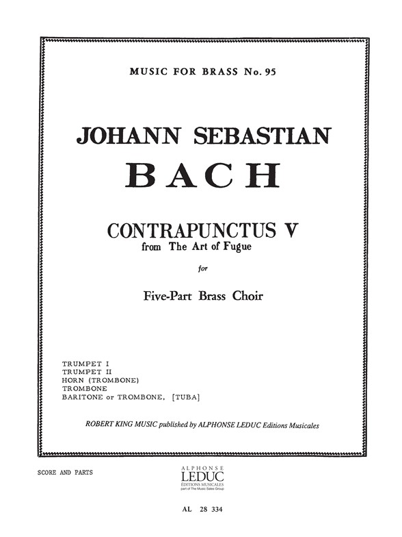 Johann Sebastian Bach: Contrapunctus V: Brass Ensemble: Score and Parts