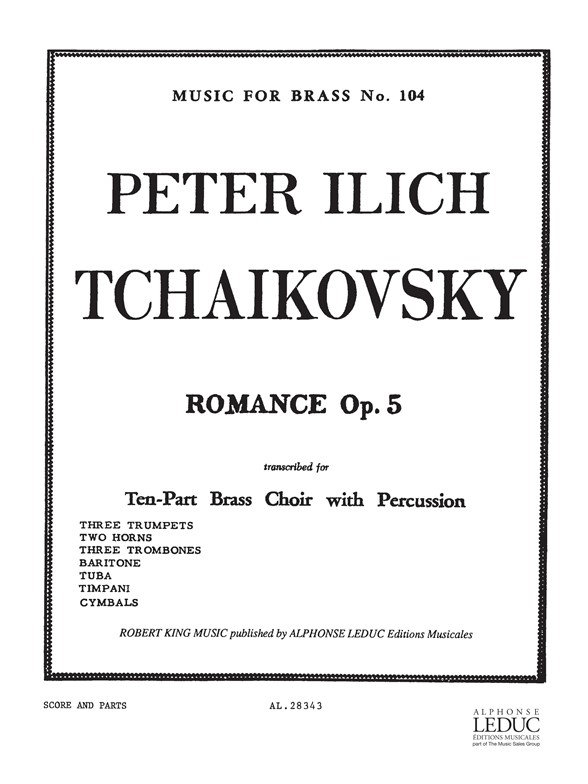Pyotr Ilyich Tchaikovsky: Romance In F Minor Op.5: Brass Ensemble: Score and