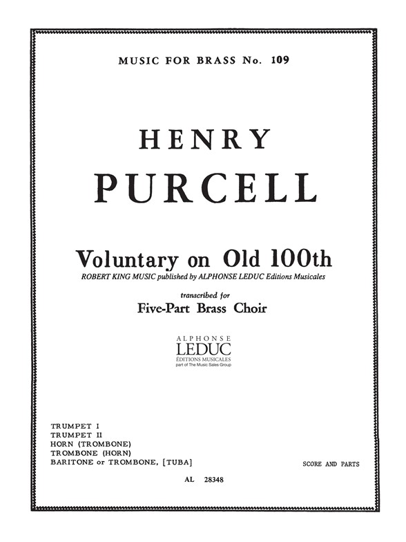 Henry Purcell: Voluntary On 'Old 100th': Brass Ensemble: Score and Parts