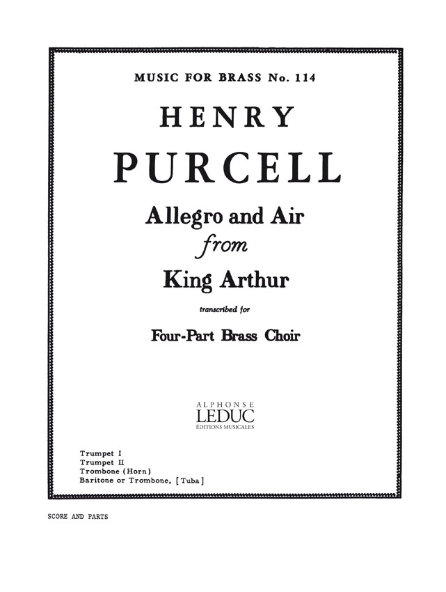 Henry Purcell: Allegro And Air Fom 'King Arthur': Brass Ensemble: Score and