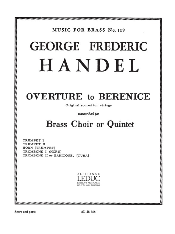 Georg Friedrich Händel: Overture To Berenice: Brass Ensemble: Score and Parts