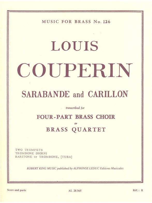 Louis Couperin: Sarabande And Carillon: Brass Ensemble: Score and Parts