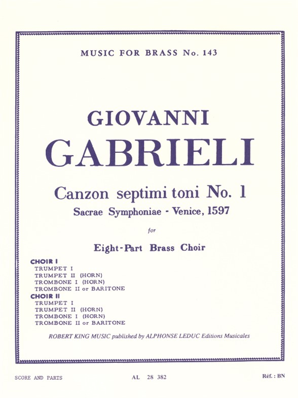 Canzon septimi toni No. 1: Brass Ensemble: Score and Parts