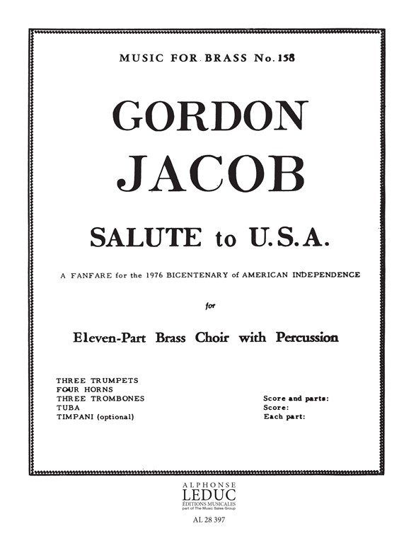 Jacob: Salute To Usa: Brass Ensemble: Score and Parts