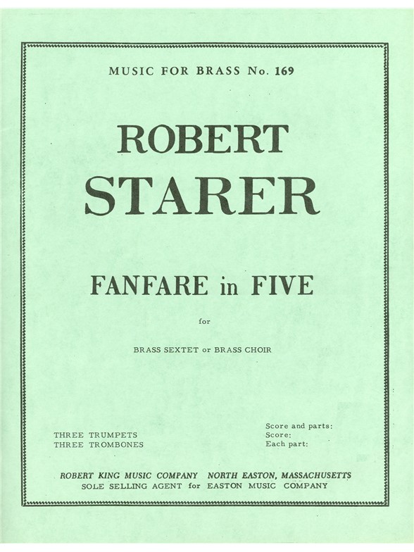 Starer: Fanfare In Five: Brass Ensemble: Score and Parts