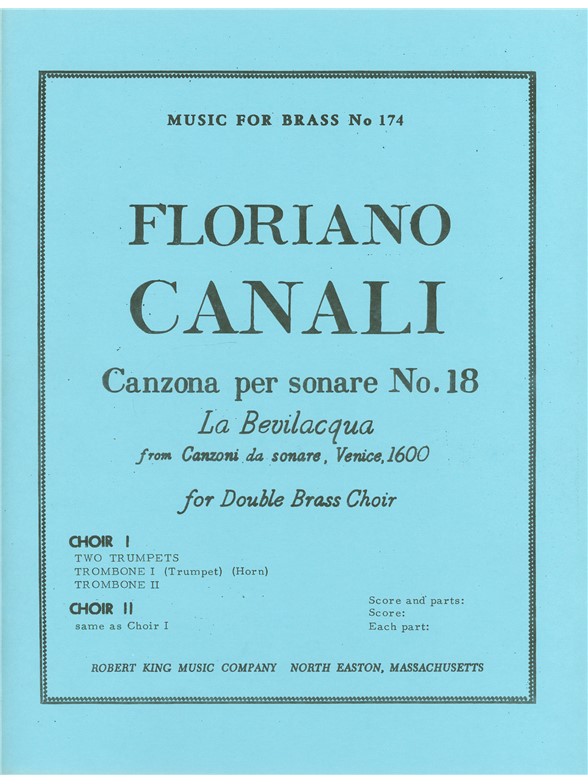 Floriano Canali: Canzona Per Sonare N018: Brass Ensemble: Score and Parts