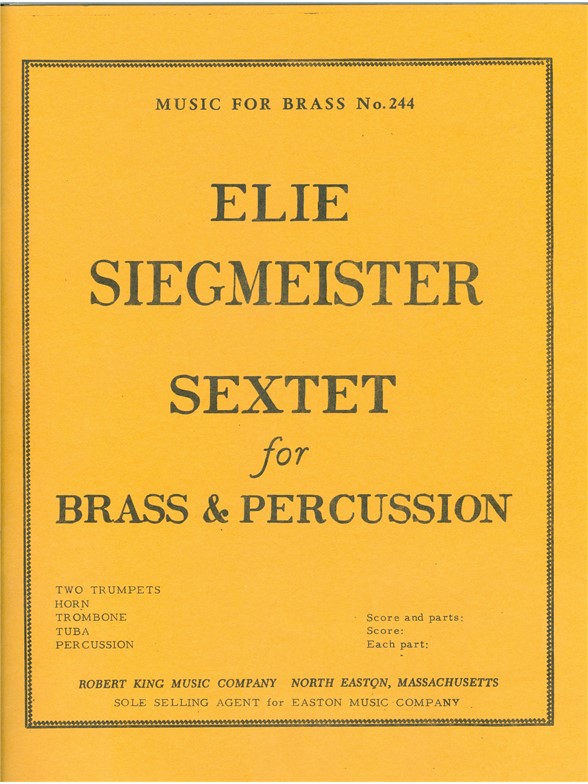 Siegmeister: Sextet: Brass Ensemble: Score and Parts