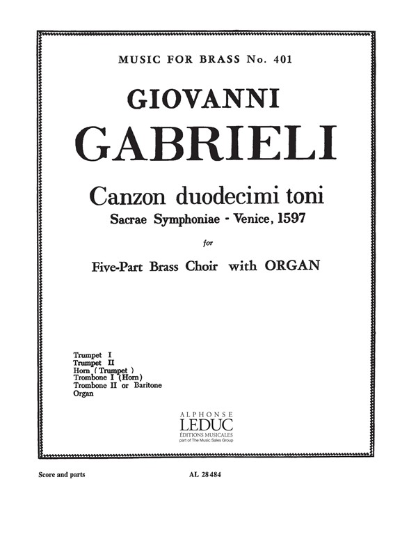 Andrea Gabrieli: Canzon Duodecimi Toni: Brass Ensemble: Score and Parts