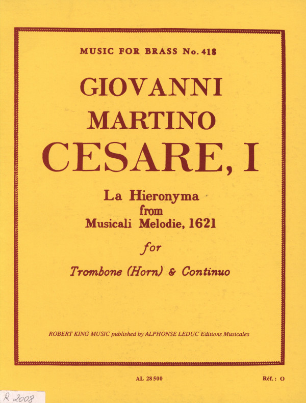 Giovanni Martino Cesare: La Hieronyma: French Horn: Instrumental Work