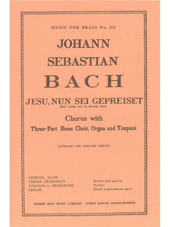 Johann Sebastian Bach: Jesu  Nun Sei Gepreiset BWV41: SATB: Score and Parts