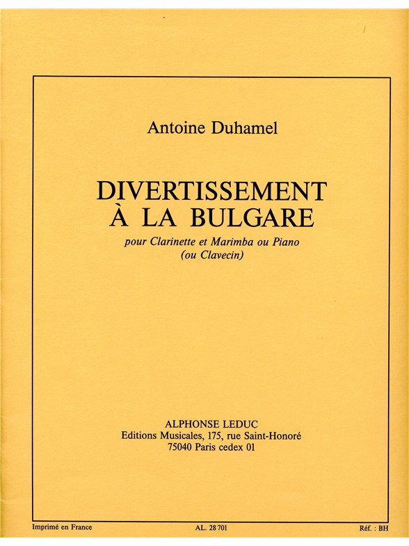 Antoine Duhamel: Antoine Duhamel: Divertissement a la Bulgare: Mixed Duet: Score