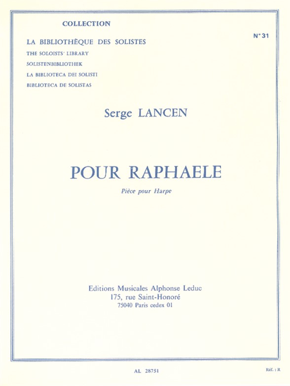Serge Lancen: Pour Raphaele: Harp: Instrumental Work