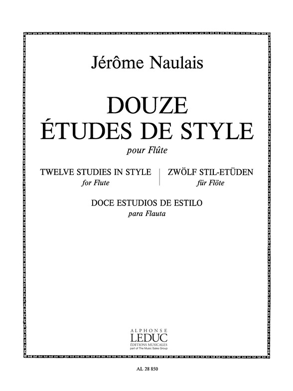 Jérôme Naulais: Douze Etudes De Style: Flute: Score