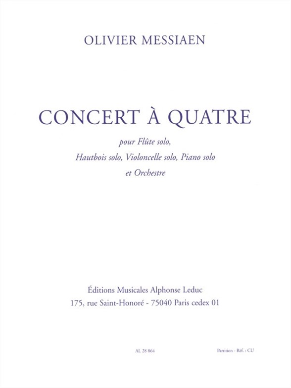 Olivier Messiaen: Concert  Quatre (Orchestra): Orchestra: Score