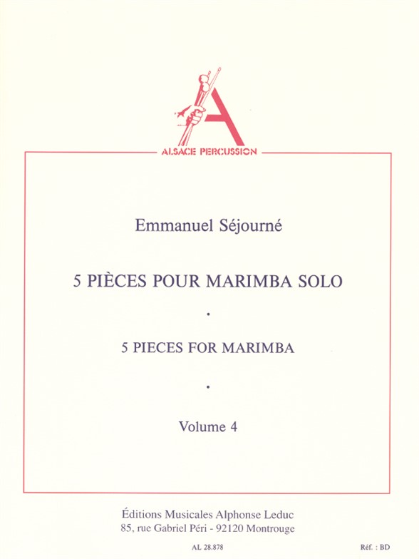 Sejourne: 5 Pieces: Marimba: Score