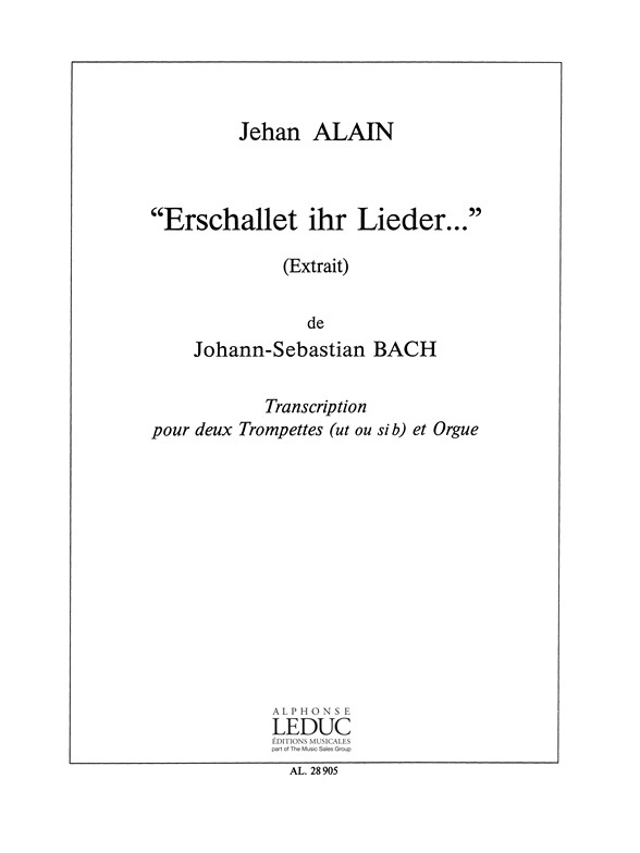Johann Sebastian Bach: Erschallet ihr Lieder...: Trumpet Duet: Score