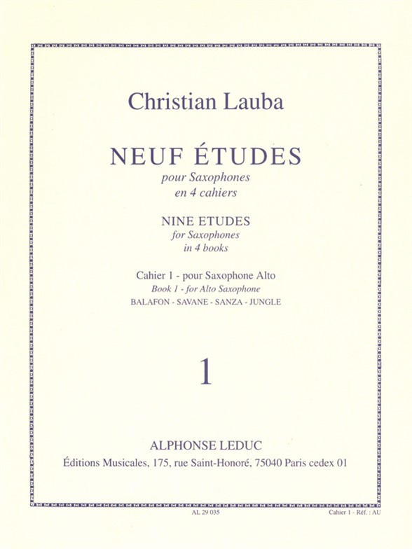 Christian Lauba: Neuf Etudes pour Saxophones: Alto Saxophone: Study