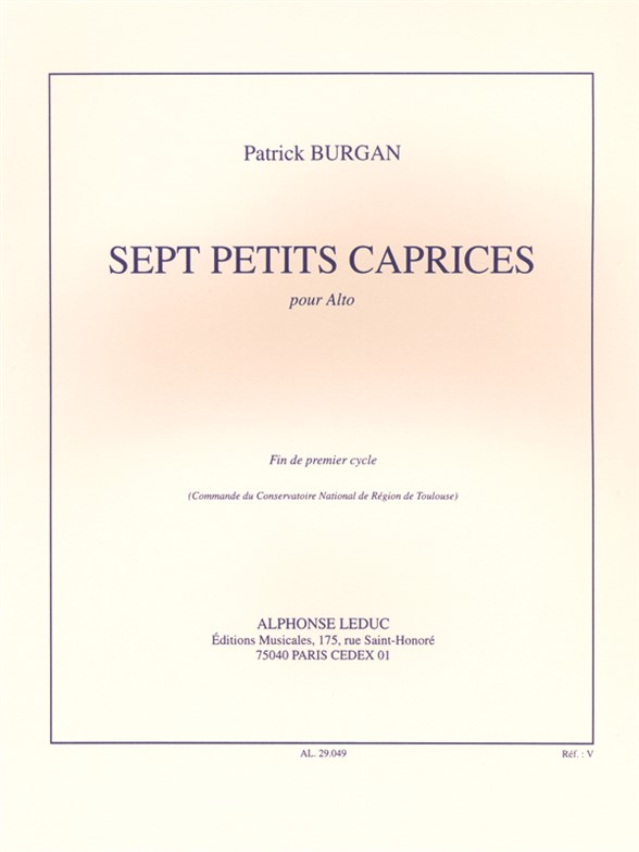 Patrick Burgan: Patrick Burgan: 7 Petites Caprices: Viola: Instrumental Work