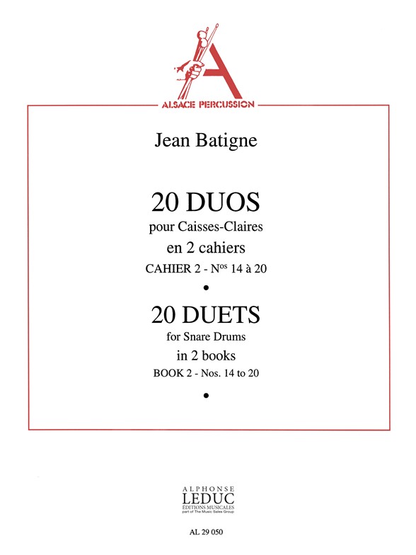 Jean Batigne: Jean Batigne: 20 Duos Vol.2: No.14 - No.20: Snare Drum: Score