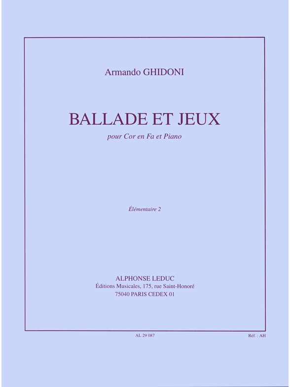 Armando Ghidoni: Ballade Et Jeux: French Horn: Instrumental Work
