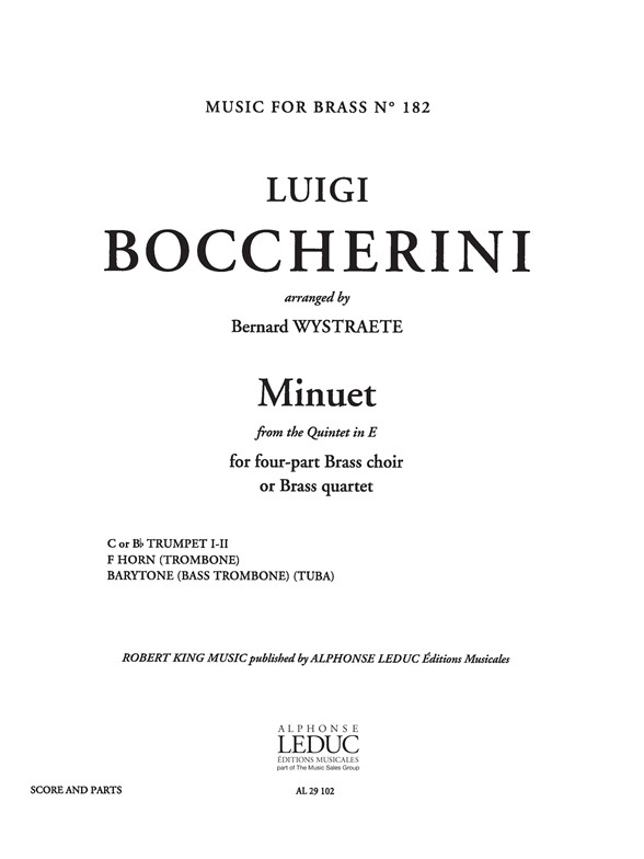 Luigi Boccherini: Minuet: Brass Ensemble: Score and Parts