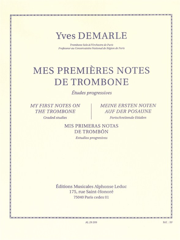 Yves Demarle: Mes Premières Notes De Trombone: Trombone: Study