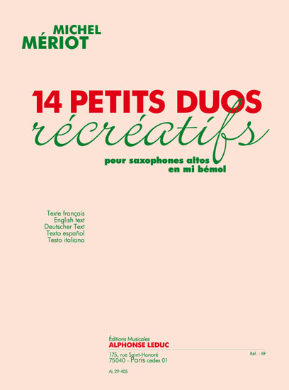 Meriot: Petits Duos Recreatifs(14): Saxophone Ensemble: Instrumental Work