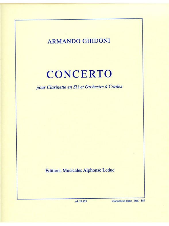 Armando Ghidoni: Concerto: Clarinet: Score