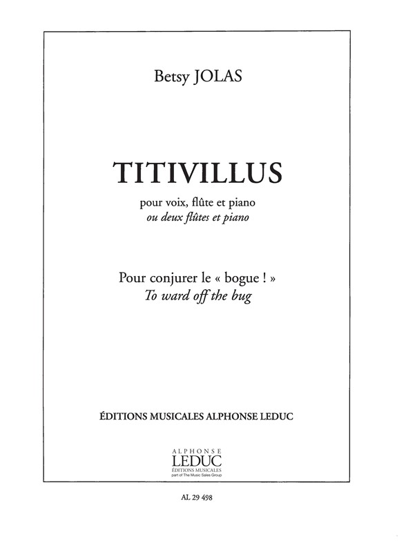 Betsy Jolas: Titivillus: Flute Duet: Score and Parts