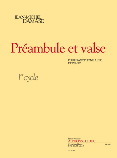 Jean-Michel Damase: Preambule Et Valse: Alto Saxophone: Score