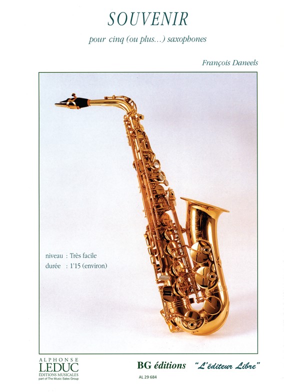 Franois Daneels: Souvenir: Saxophone Ensemble: Score and Parts