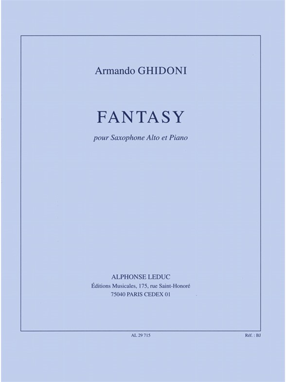 Ghidoni: Fantasy: Alto Saxophone: Instrumental Work