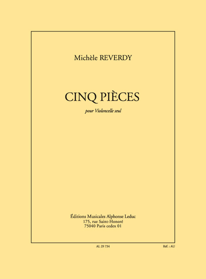 Reverdy: 5 Pieces: Cello: Score