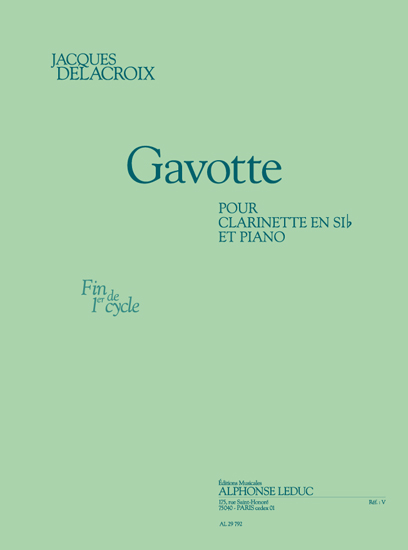 Delacroix: Gavotte pour clarinette si b et piano: Clarinet