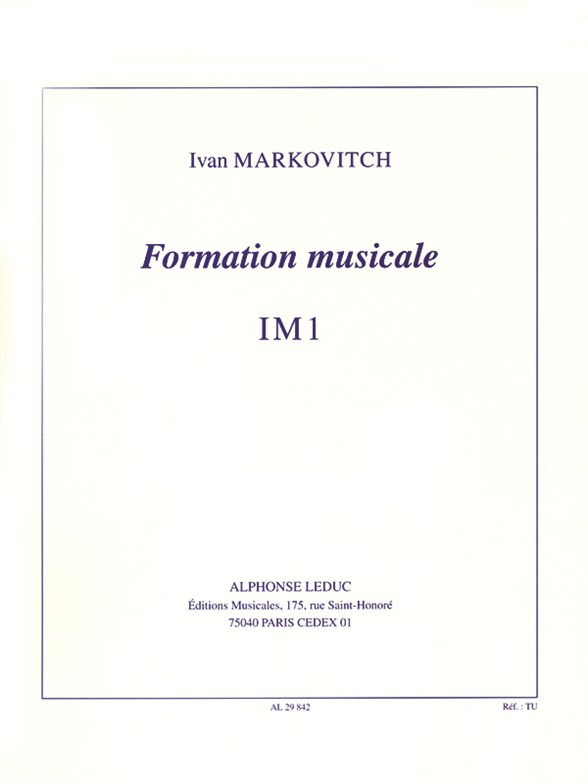 Ivan Markovitch: Ivan Markovitch: Music Theory - IM1: Instrumental Work
