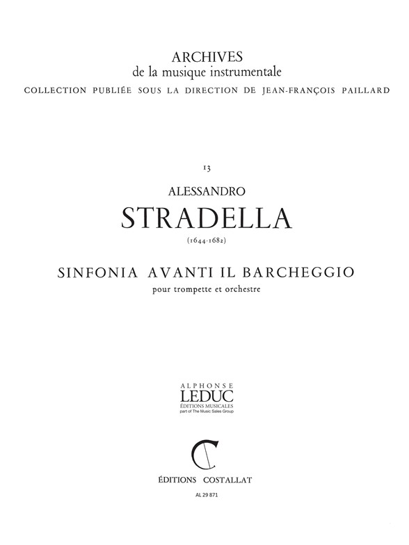 Alessandro Stradella: Symphonia avanti il Barcheggio: Trumpet: Score