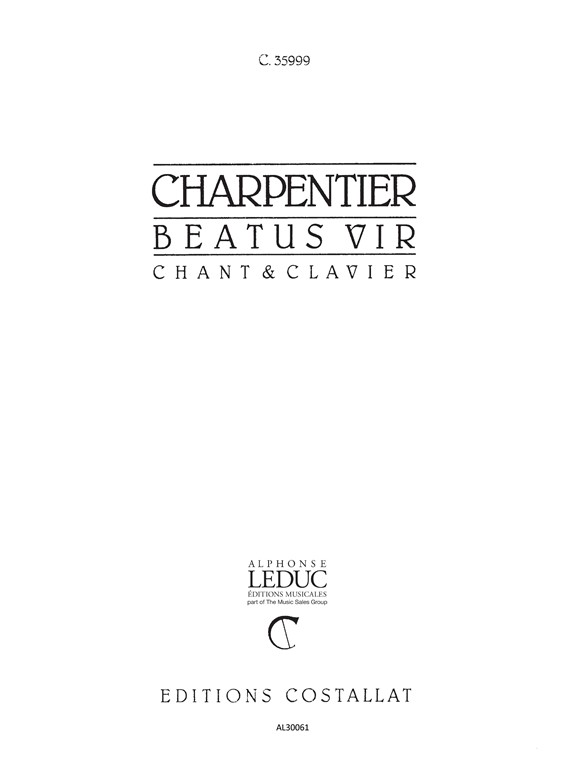 Marc-Antoine Charpentier: Beatus Vir: Voice: Vocal Score