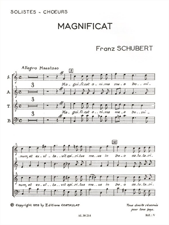 Franz Schubert: Magnificat: SATB: Part