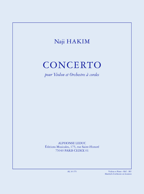 Naji Hakim: Concerto for Violin: Violin: Score