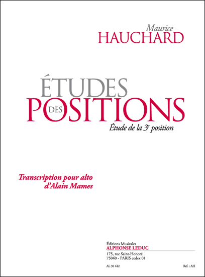 Maurice Hauchard: Études Des Positions - étude de la 3e Position: Viola: Study