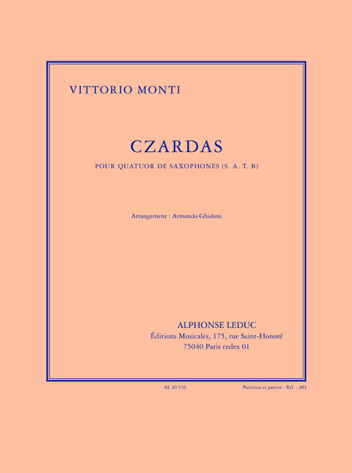 Vittorio Monti: Czardas: Saxophone: Score and Parts