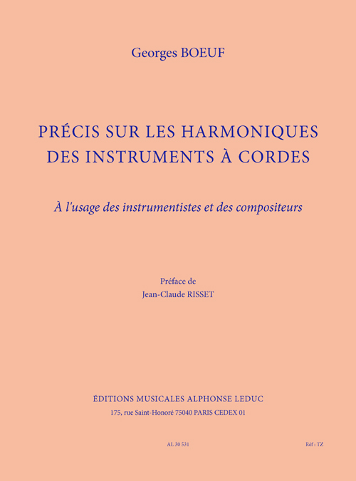 Boeuf: Prcis sur les harmoniques des instrument  cordes: String Ensemble:
