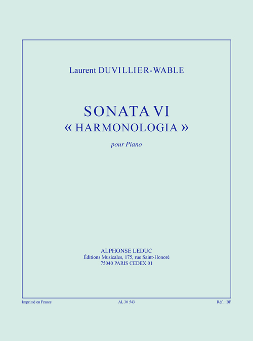 Duvillier-Wable: Sonata vi harmonologia (28') pour piano: Piano