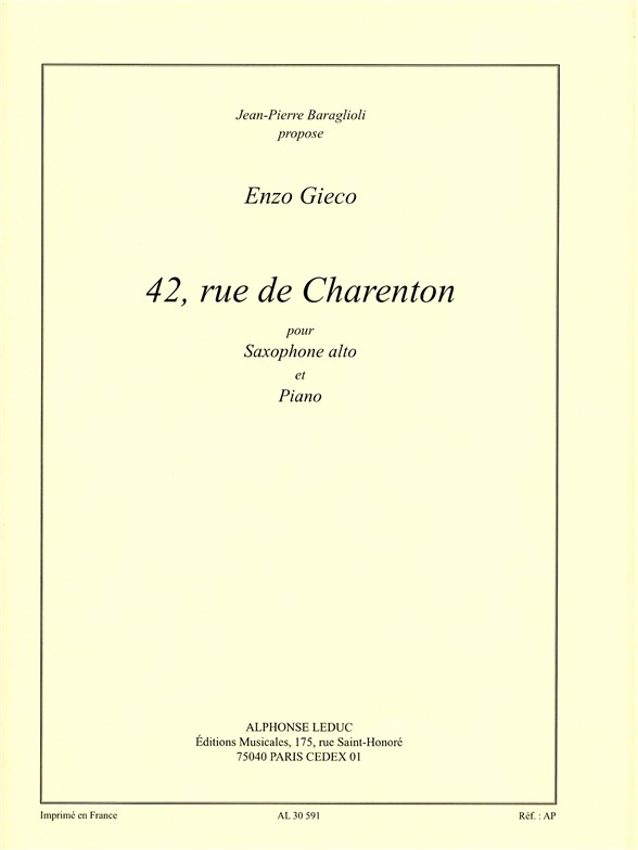 Enzo Gieco: 42 Rue Charenton: Saxophone: Instrumental Work