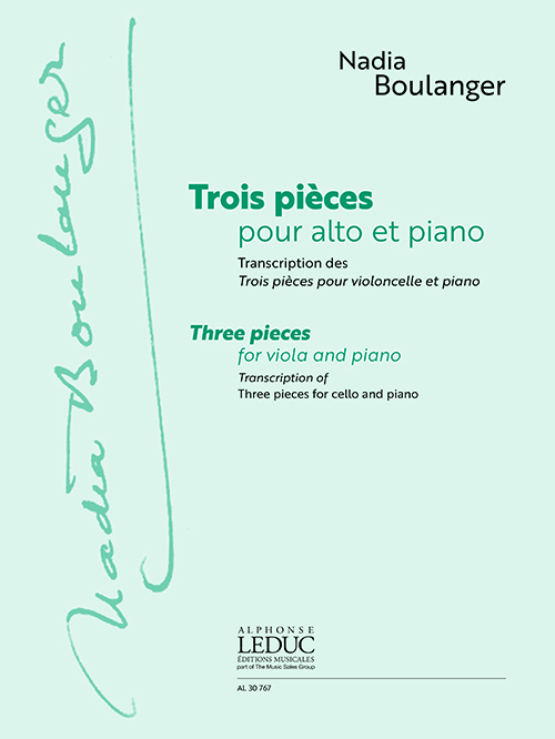 Nadia Boulanger: Three Pieces For Viola & Piano (Originally For Cello). Sheet Music for Viola  Piano Accompaniment