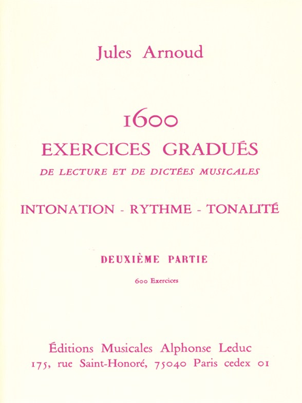 Jules Arnoud: 1600 Exercices gradus Vol.2: Score