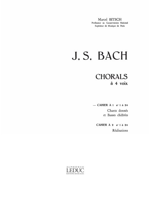 Johann Sebastian Bach: Chorals A 4 Voix