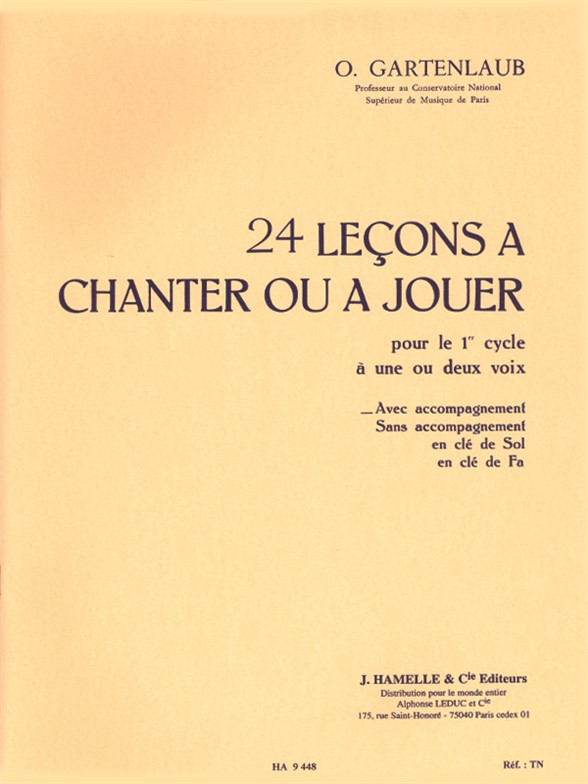 Gartenlaub: 24 Lecons A Chanter Ou A Jouer: Voice: Vocal Album