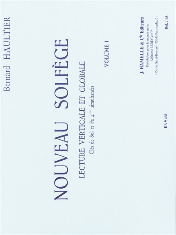Haultier: Nouveau Solfge Vol. 1: Instrumental Tutor